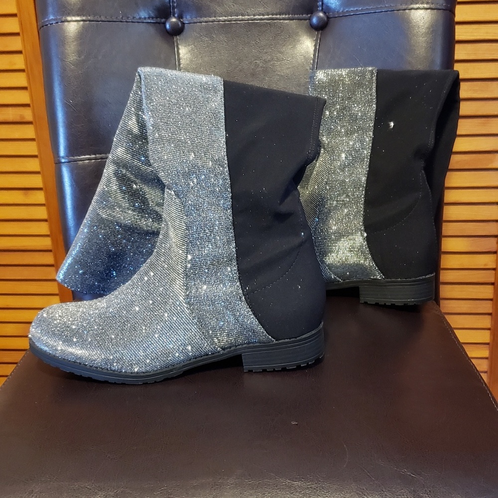 Size 8 Glitter flat knee high boots - Picture 4 of 4